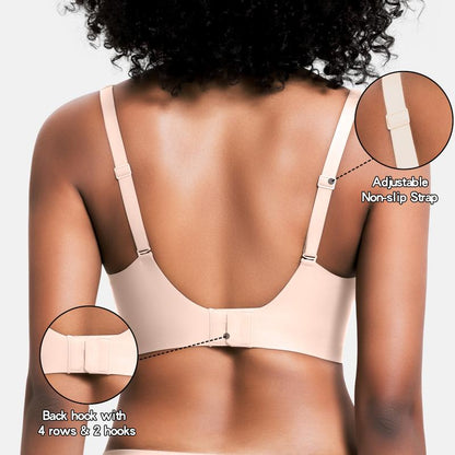 Wireless Deep V Push-Up Bralette — Ultra-Soft Comfort T-Shirt Bra