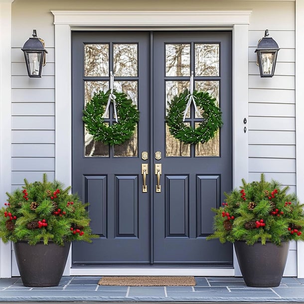 🎄🔥Pre-lit Artificial Christmas Tree Urn Filler💐