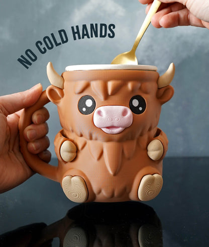 Ferdinand the Highland Cow – 3D Printed Ice Cream Pint Holder