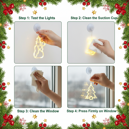 🎄 Christmas Flash Deal 🎁 49% OFF ✨ LED Suction Cup Christmas Lights — Cozy Holiday Home Décor!