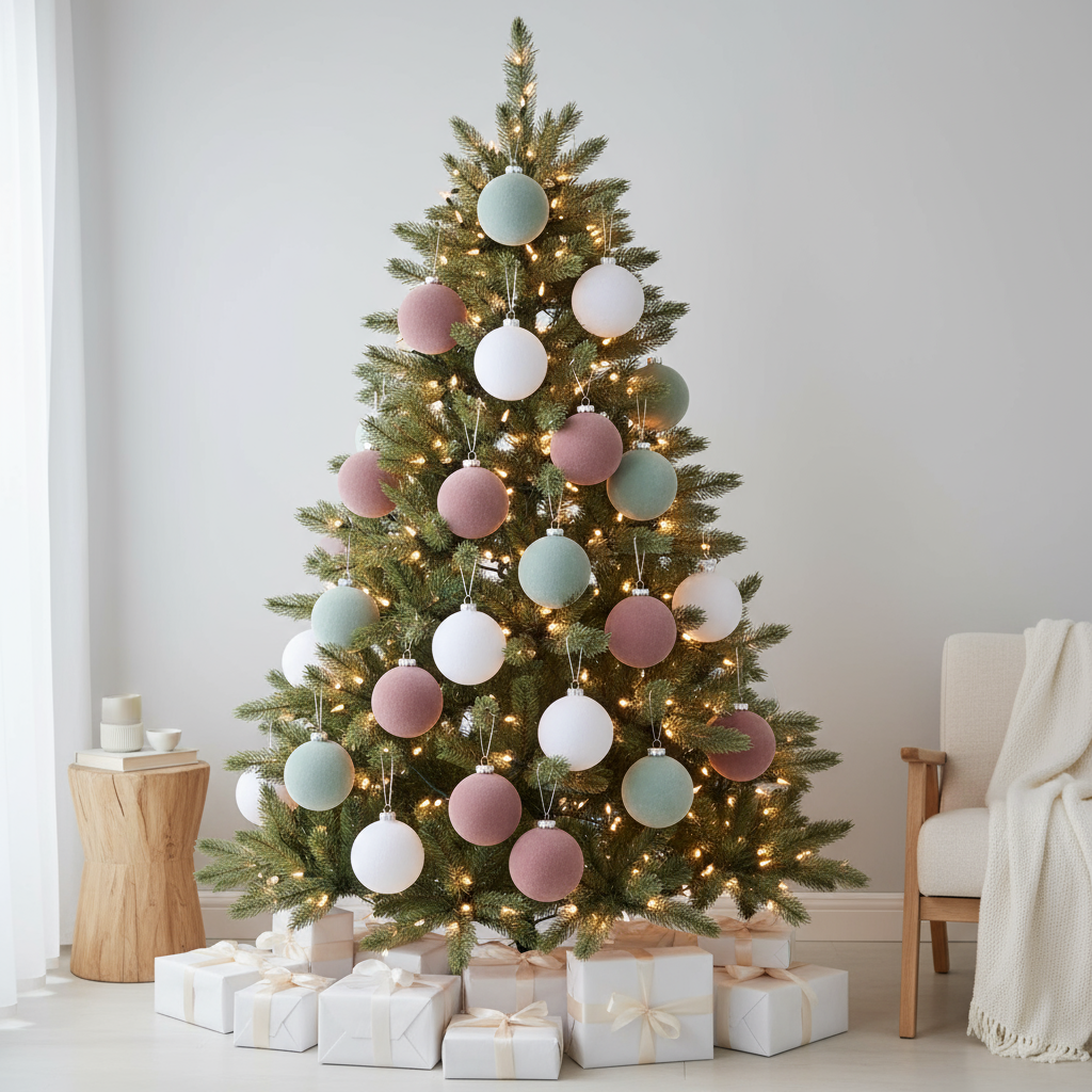 🎄 Christmas Flash Sale 🎁 49% OFF ✨ 9 PCS Vintage 8CM Velvet Christmas Balls – Colorful Hanging Ornaments for Christmas Tree