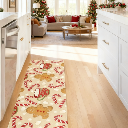 🍪 Christmas Sale - 50% OFF 🎁 Soft Non-Slip Gingerbread Man Kitchen Rug for Holiday Home Decor