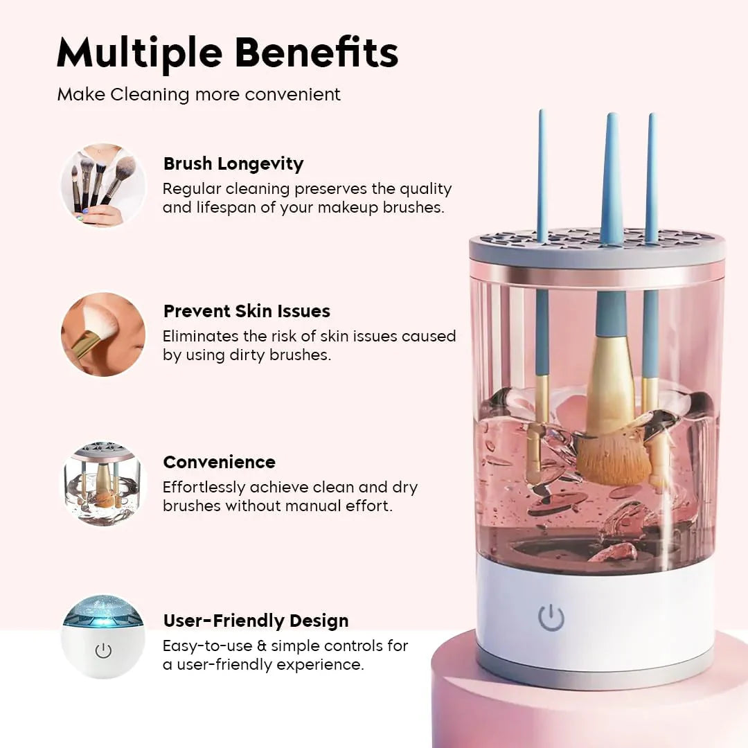 30-second Automatic Makeup Brush Cleaner for Ageless Skin & Pristine Makeup
