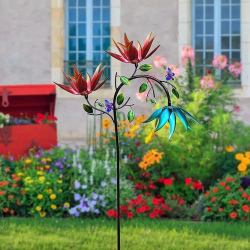 A🔥🔥70% OFF -Beautiful Summer Multi Colored Flowers Wind Spinner