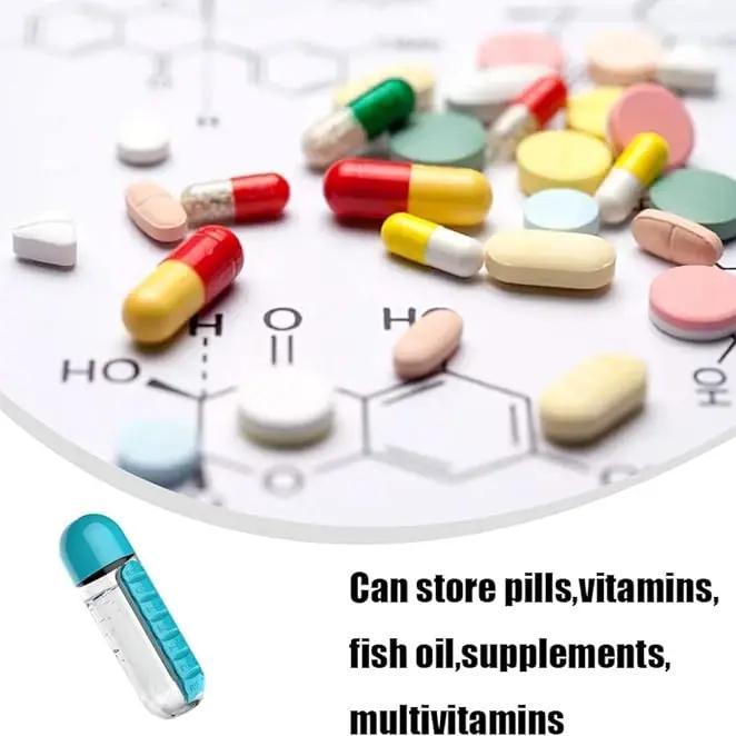 HydraPill 600ml Water Bottle with Pillbox.